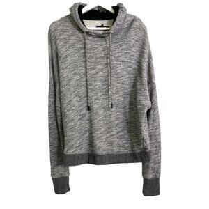 Rag & Bone Marled Gray Hoodie Open Back Pullover Sweatshirt Womens M Oversized